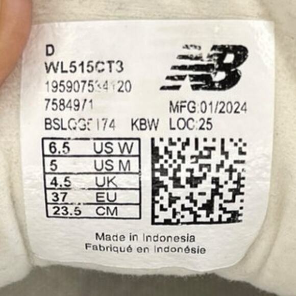 Unisex New Balance WL515CT3 Suede Athletic Sneaker Shoes Size W6.5 White - Picture 6 of 6